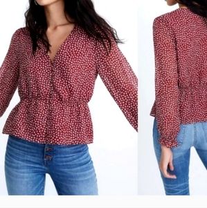 Plus size ditsy floral Madewell peplum blouse